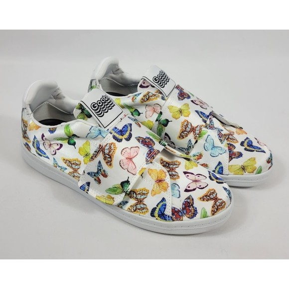 GOATS Shoes - GOATS Butterfly Print Sneakers Platform Smooth Satin Hook& Loop Shoes Size 8
